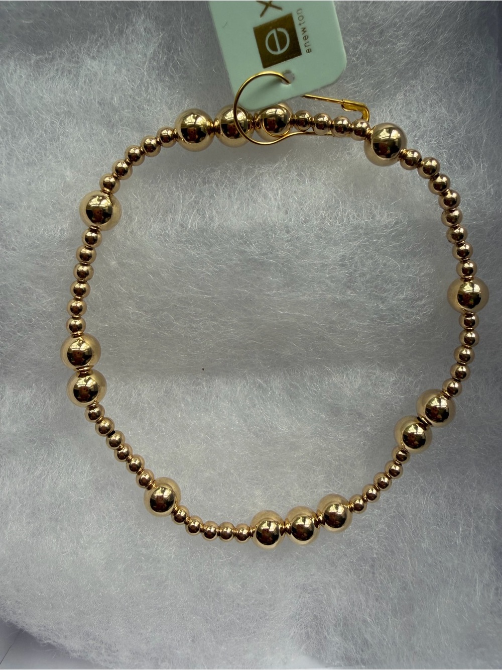 ENewton Gold Beaded Bracelet Polished Gold Tone Extrnded NWT 88.00